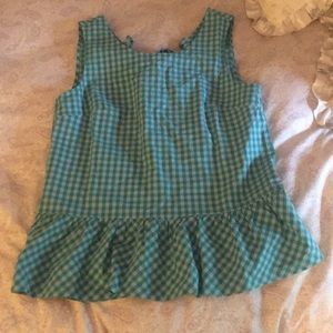 NWT Green Gingham JCrew XS top